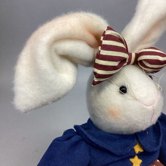 VTG Artisan Flair Miss Elle’s Patriotic Dress Plush Rabbit - 16.5” - Picture 12 of 14